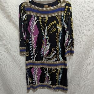 Ali Ro Blue and Brown Patterned Dress